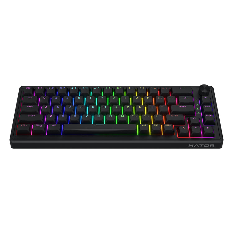 Hator skyfall filaire, clavier de jeu (noir, disposition américaine, hator aurum sterling, 65%, RVB, double shot abs, hot-swap)