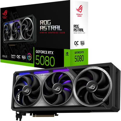 Carte graphique Asus ROG Astral GeForce RTX 5080 OC (3x Display Port, 2x HDMI 2.1, DLSS 4)