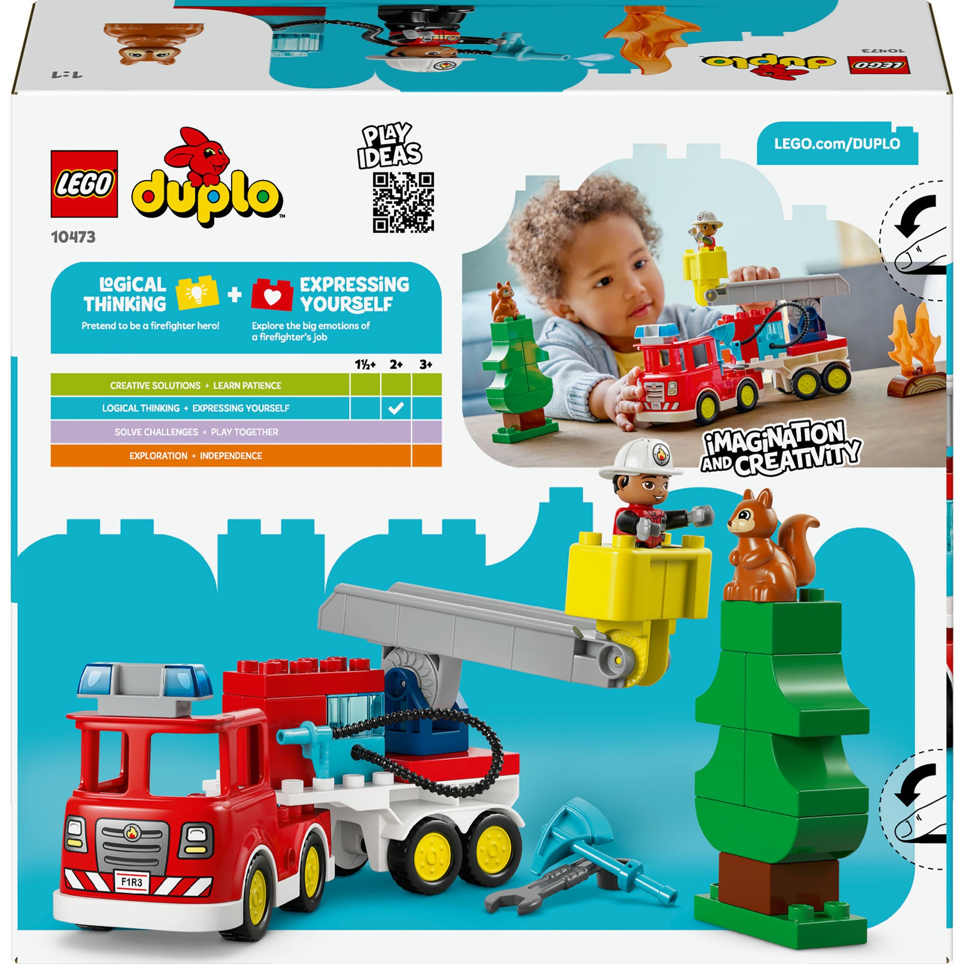 Lego Duplo Town 10473 camion de pompiers avec tuyau et pompier
