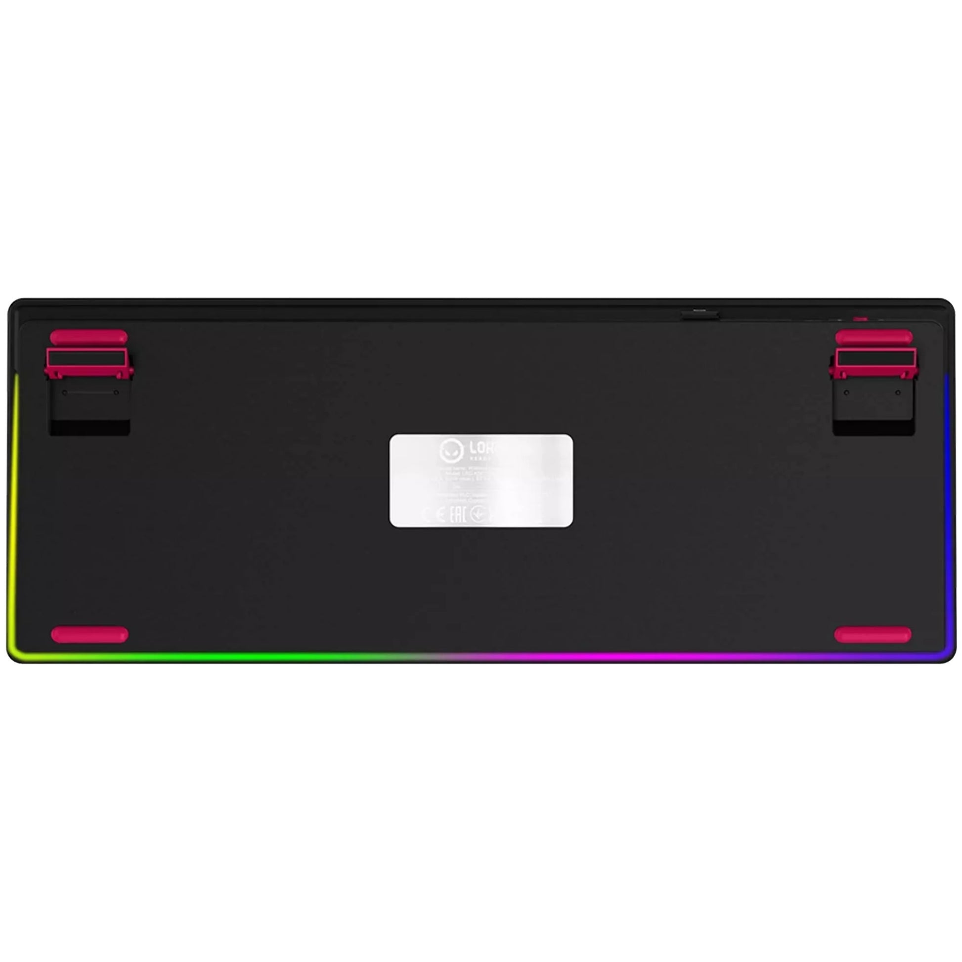 Lorgar kbp70tklw, clavier de jeu (noir, disposition américaine, logar toxique violet, tkl, rvb, échangeable à chaud, pbt double-shot, bluetooth 2.4ghz usb)
