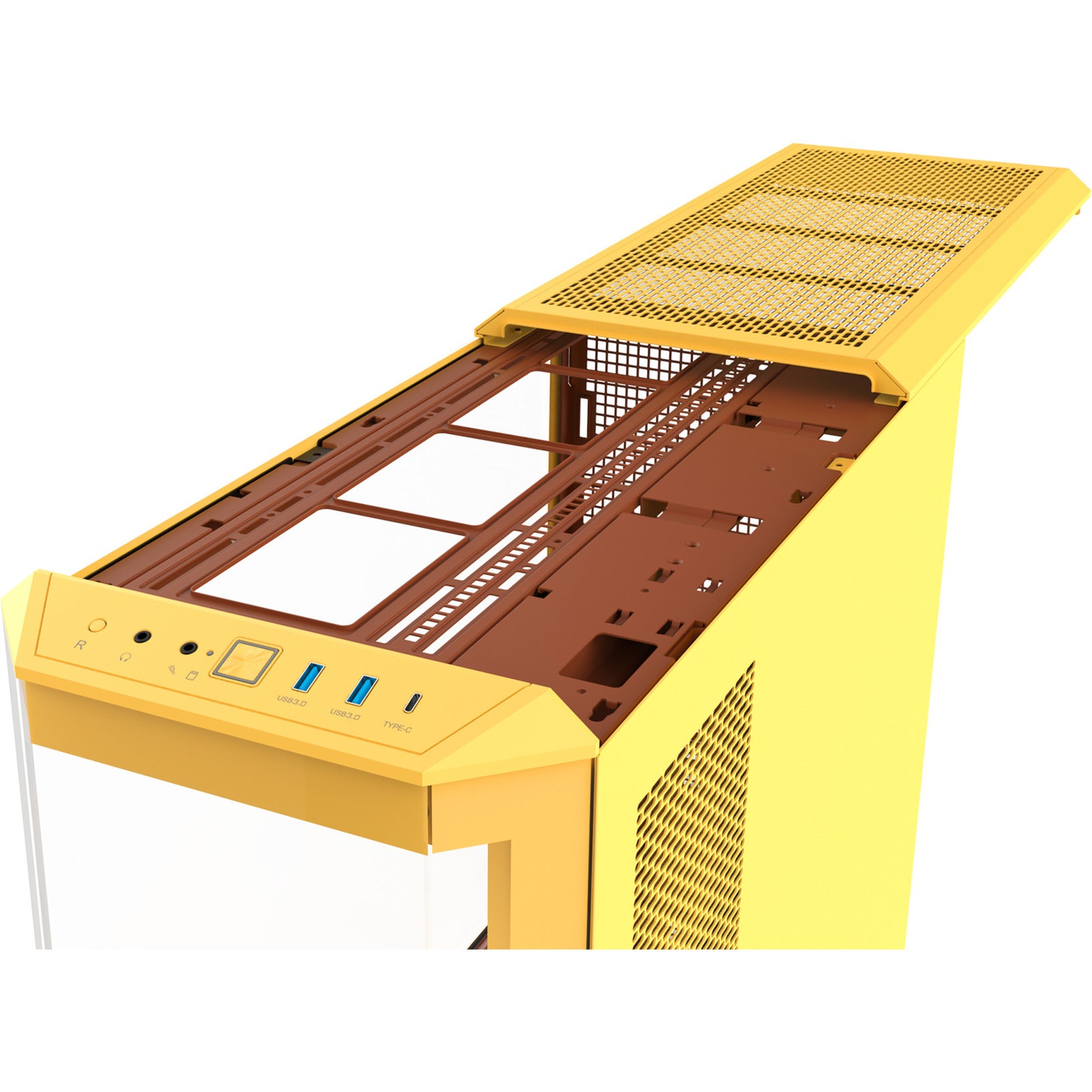 Boîtier grande tour Thermaltake view 600 tg caramel au beurre (jaune | 2x USB-A | 1x USB-C | verre trempé)