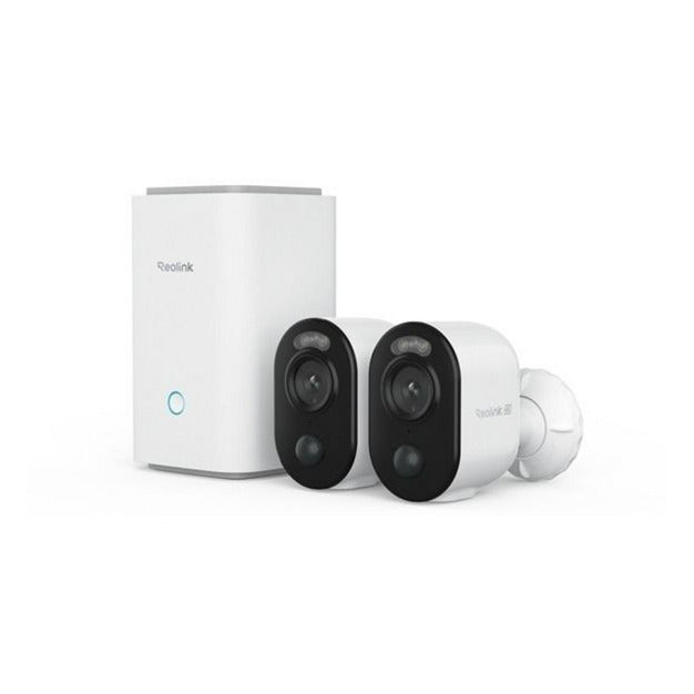 Reolink home hub1 avec 2x B350 et 1x panneau solaire 2 caméra de sécurité USB-C (blanc)