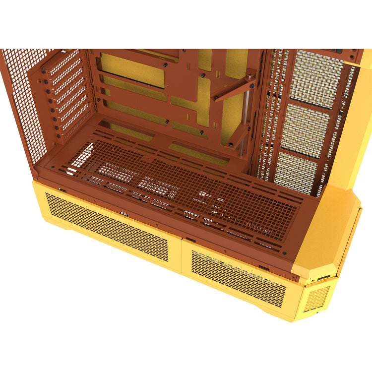 Boîtier grande tour Thermaltake view 600 tg caramel au beurre (jaune | 2x USB-A | 1x USB-C | verre trempé)