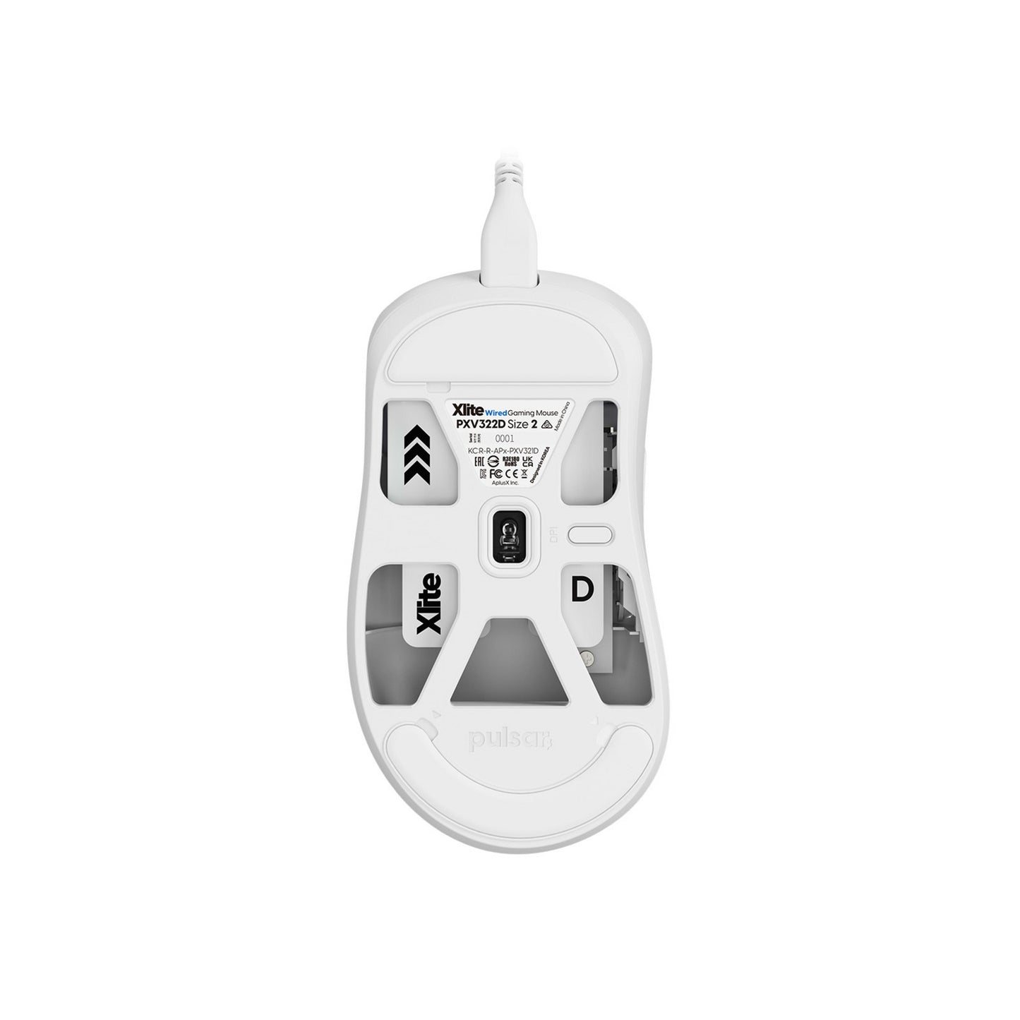 Souris de jeu filaire moyenne Pulsar xlite (blanc, 26 000 dpi)