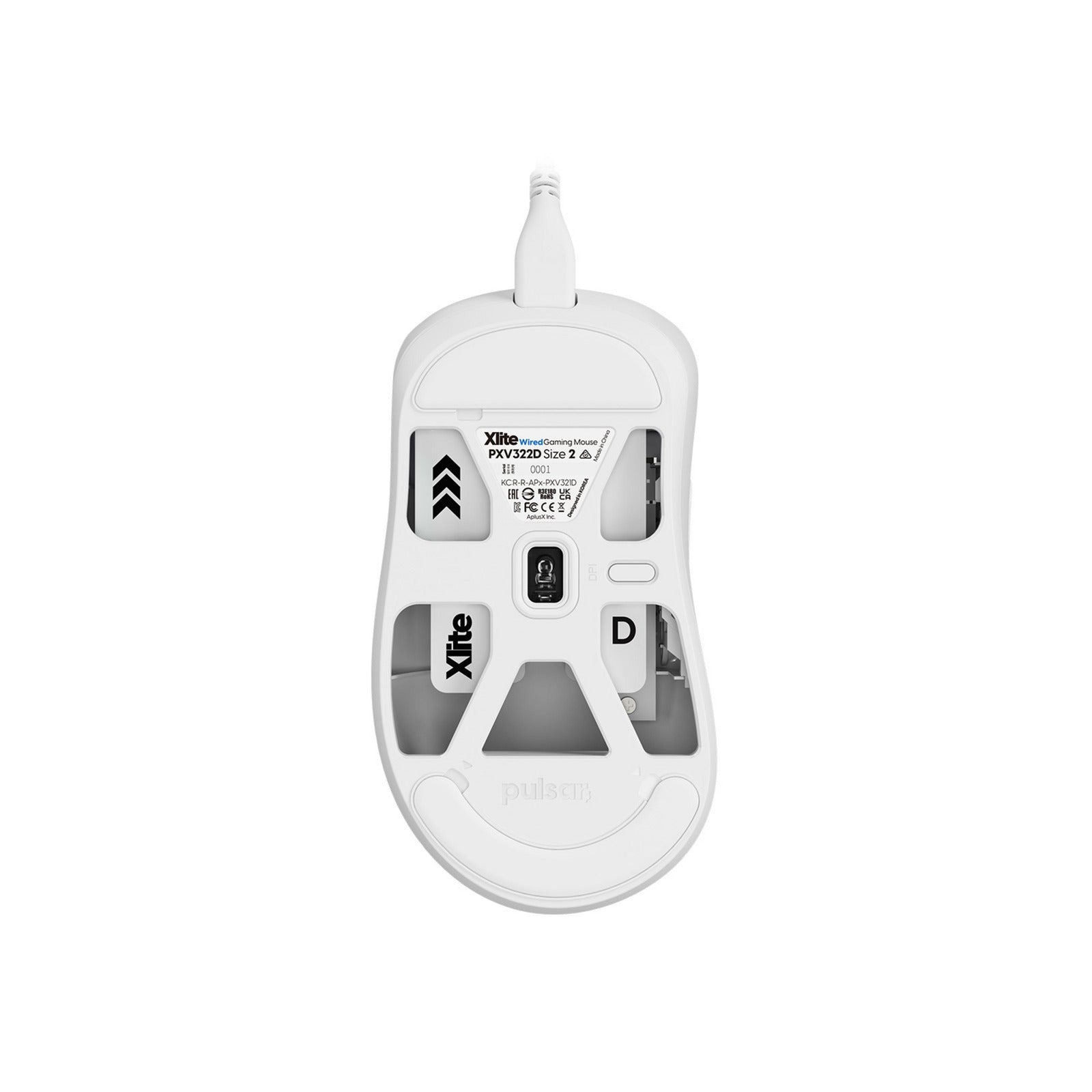 Souris de jeu filaire moyenne Pulsar xlite (blanc, 26 000 dpi)