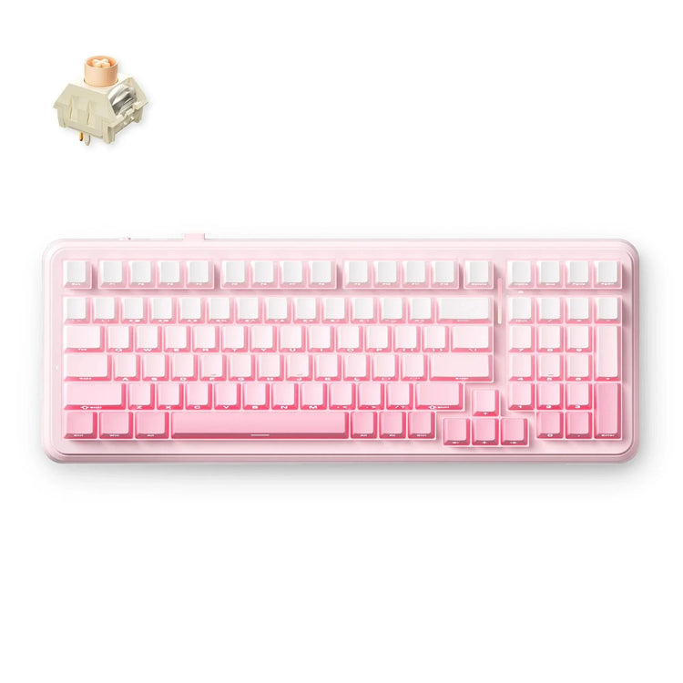 Mchose k99 v2 mécanique sans fil rose, clavier de jeu (disposition américaine)