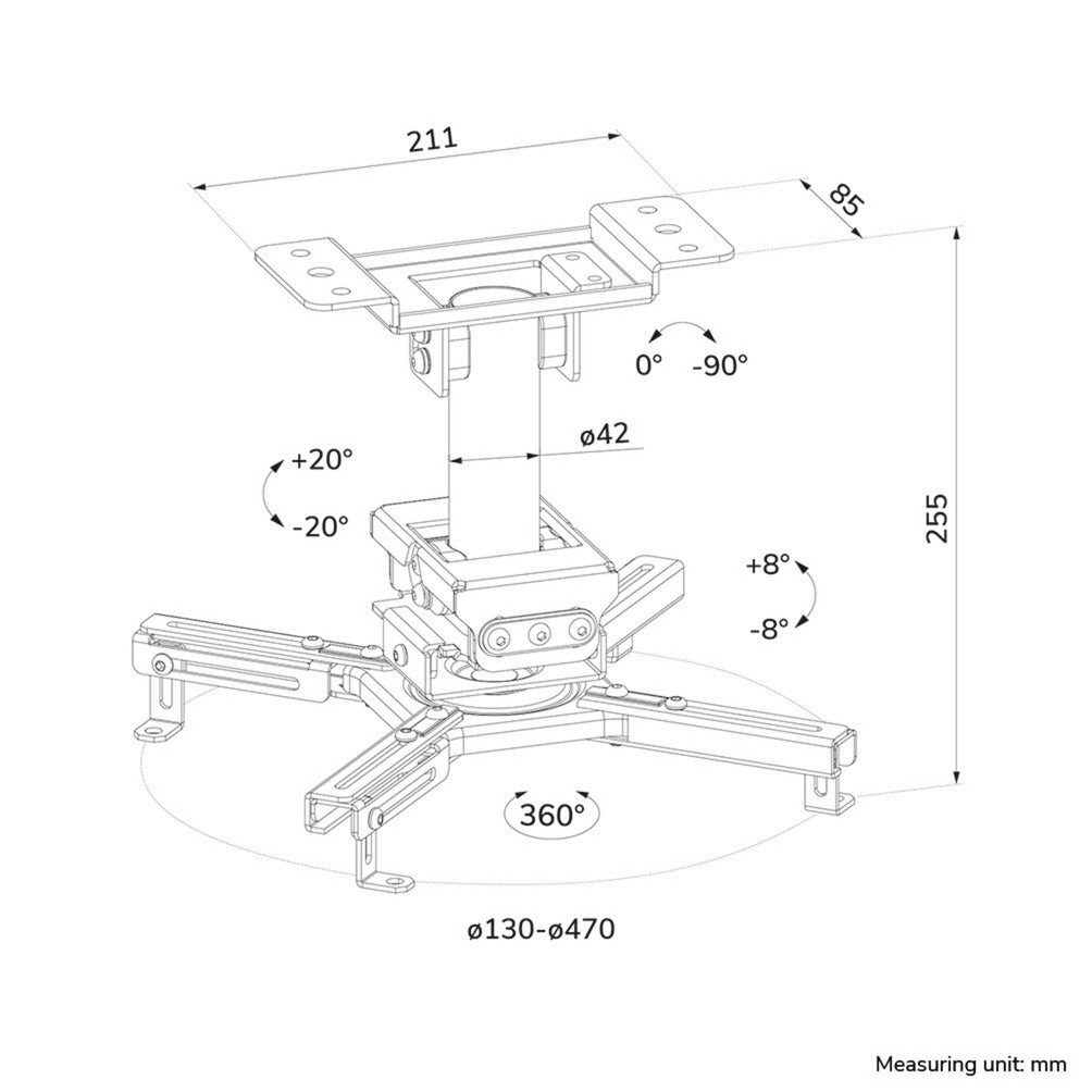 Neomounts cl25-530wh1 support de plafond pour projecteur support de plafond (blanc)