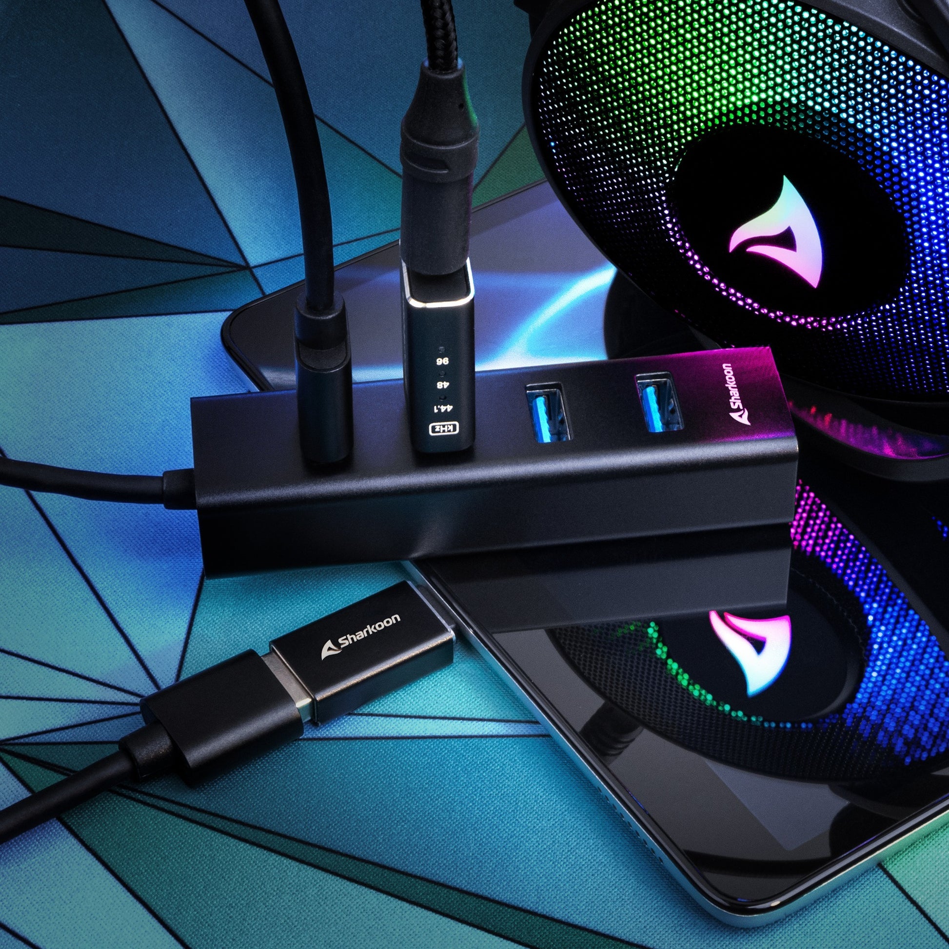 Sharkoon 4-port USB 3.2 Gen 1 Hub en aluminium