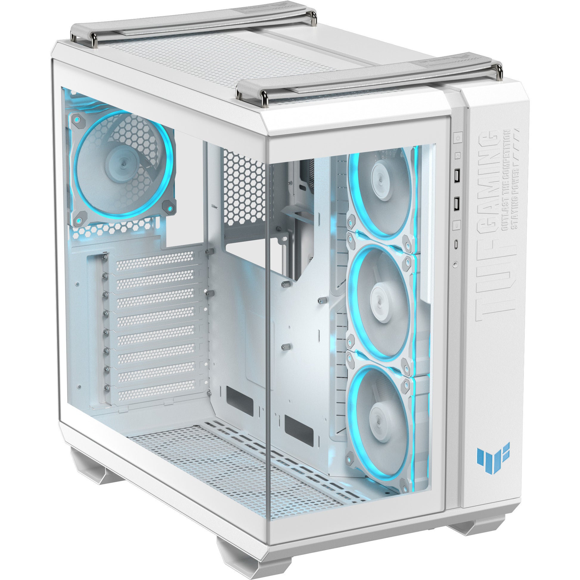 Boîtier tour midi Asus tuf gaming gt502 horizon argb (blanc | 3x usb-a | 1x usb-c | verre trempé)