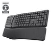 Clavier ergonomique sans fil Trust Keyra (noir, disposition US, Bluetooth 2.4G USB)