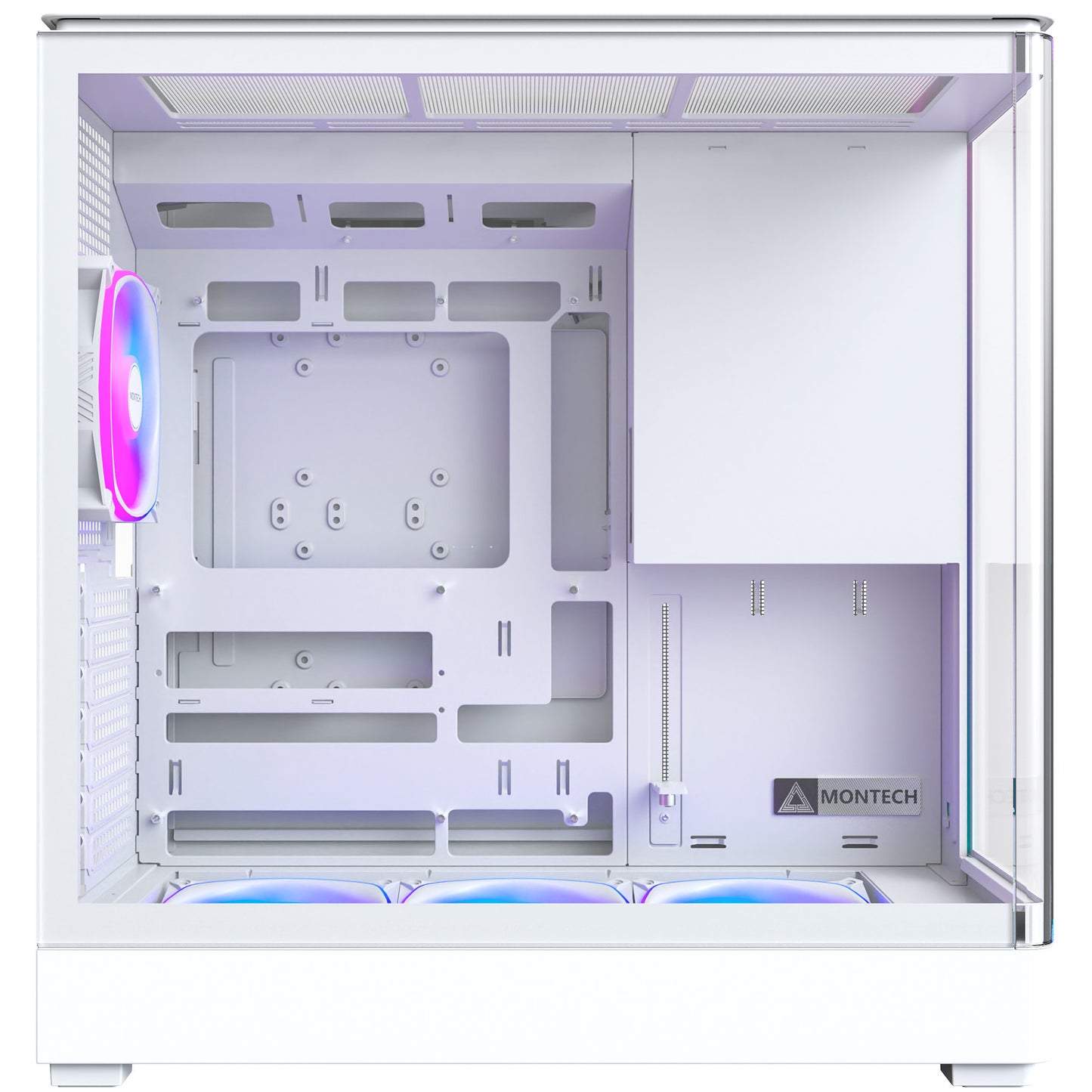 Boîtier tour midi Montech king 45 pro (blanc | 2x USB-A | 1x USB-C | RVB | fenêtre)