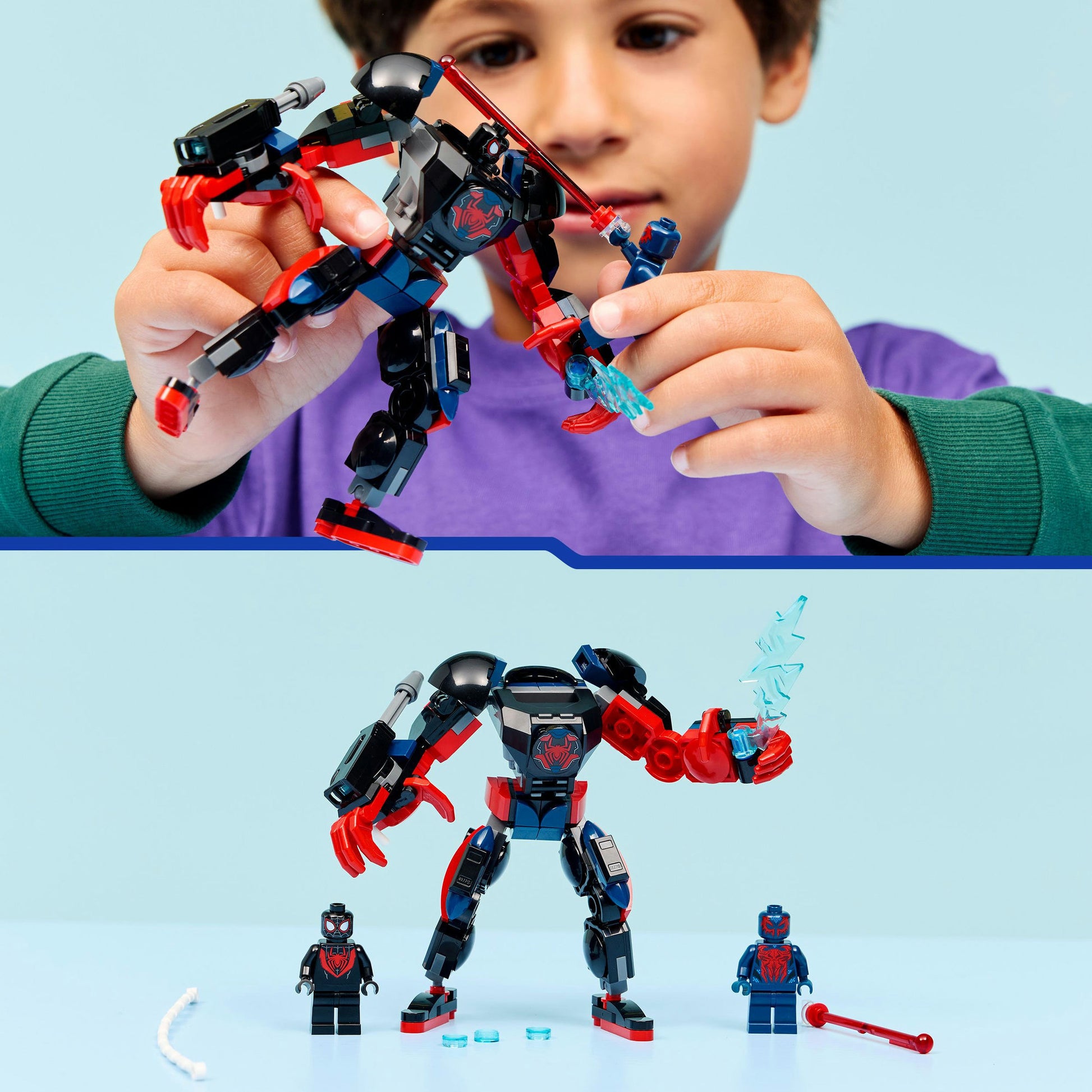 Lego Marvel 76337 miles Moraux Mech contre Spider Man