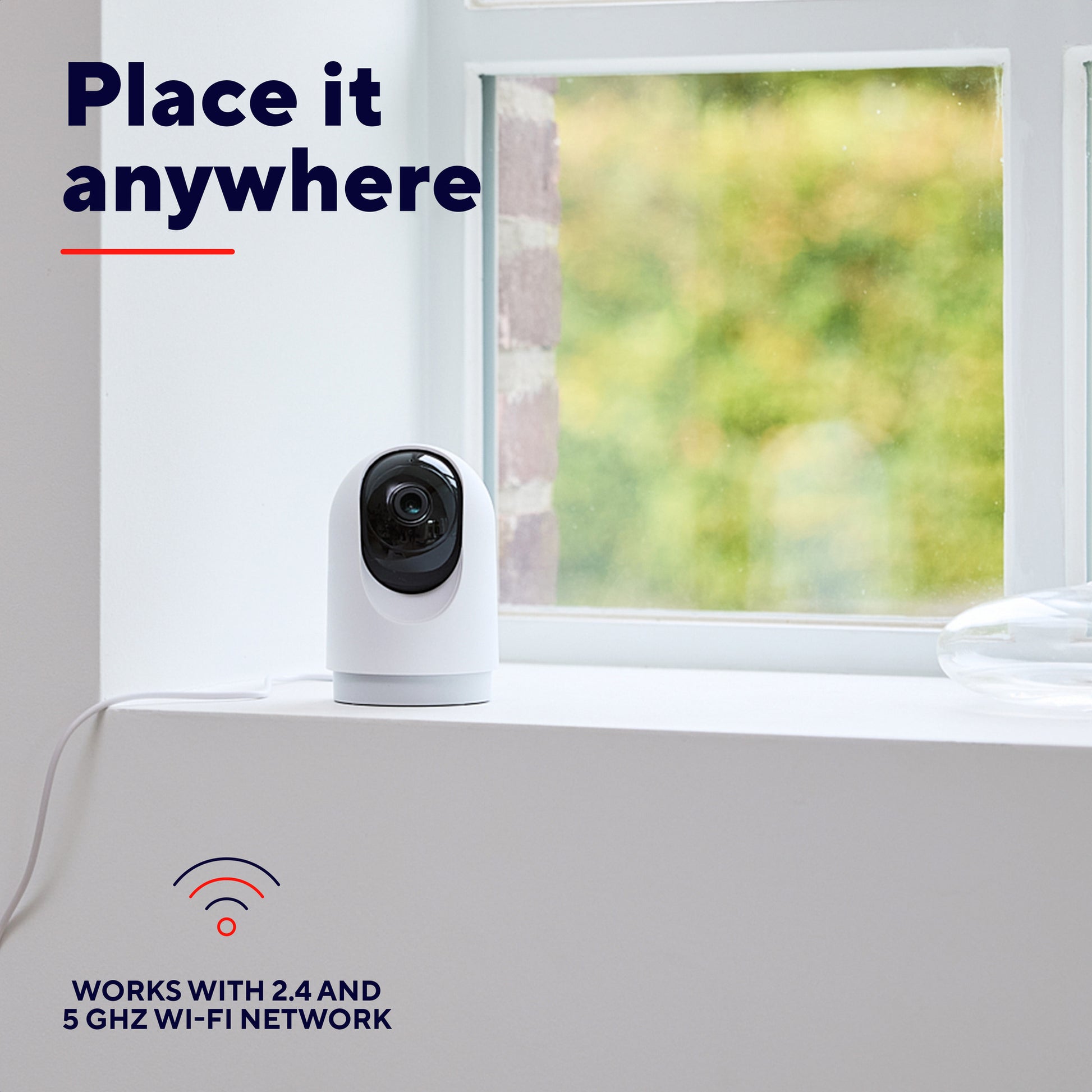 Caméra de sécurité Trust ipcam-2700 360° (blanche, WiFi 2,4 ou 5 GHz)