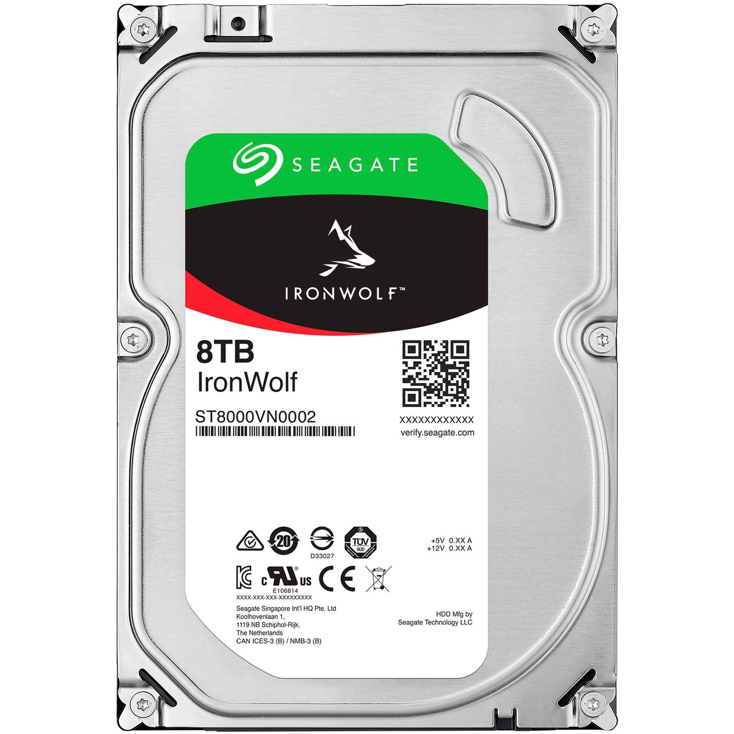 Seagate Seagate ST8000VN004 Ironwolf, 3,5, 8 To, 7200 tr / min, 256 Mo, SATA3