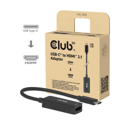Adaptateur Club 3D CAC-2505 USB-C vers HDMI 2.1 8k60hz (noir)