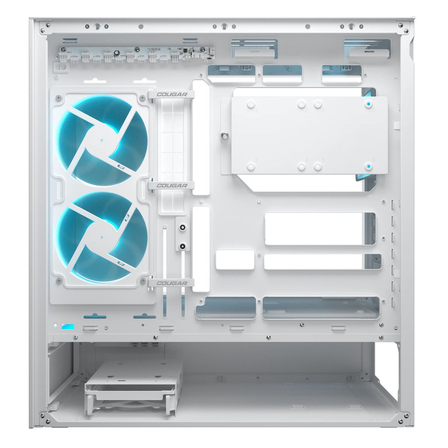 Boîtier tour midi Cougar cfv235 (blanc | 2x USB-A | 1x USB-C | RGB | verre trempé)