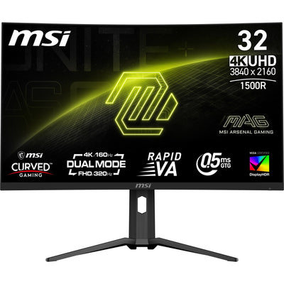 Moniteur de jeu incurvé Msi mag 321cupdf 31,5 4k uhd (noir, 2x hdmi, port d'affichage, usb-c, 160 hz 320 hz)