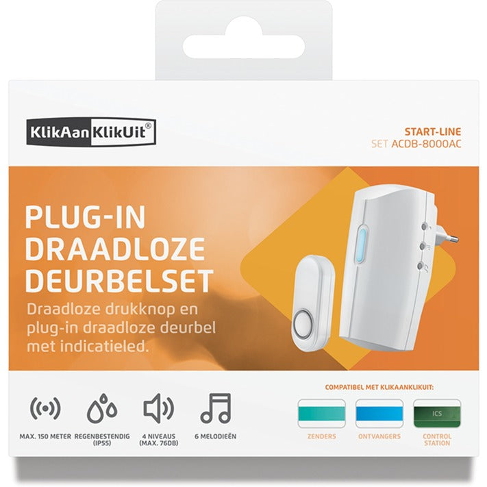 Cliquez sur Cliquez sur le jeu de sonnette sans fil plug-in sans fil ACDB-8000AC