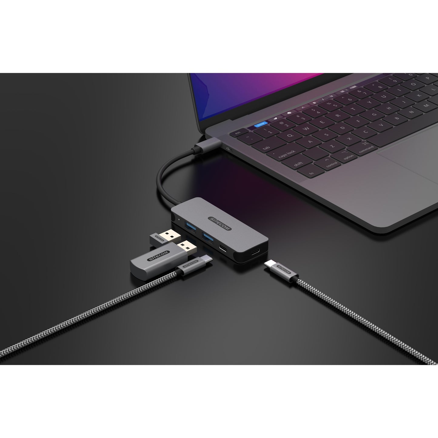 Sitecom USB-C à 2x USB-A + 2x Hub USB-C