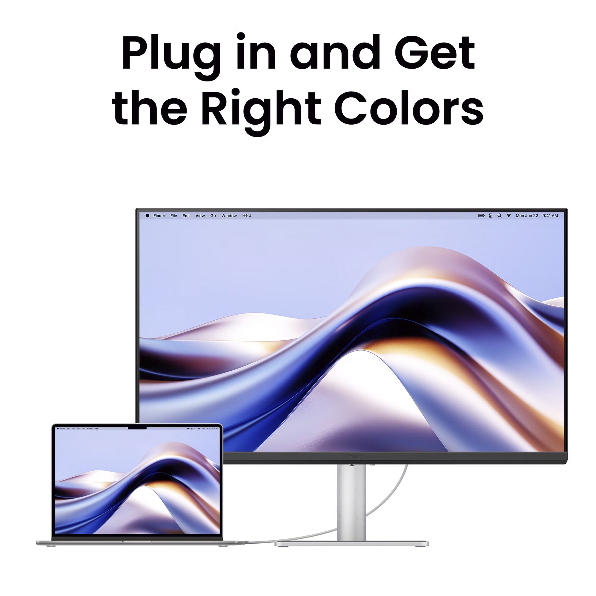 Benq ma270up pour moniteur macbook 27 4k uhd (argent, hdmi, usb-a, usb-c, audio)