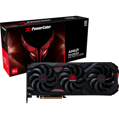 Carte graphique Powercolor Radeon RX 9070 Gre Red Devil 12 Go GDDR6 (noir, RDNA4, 3x Display Port, 1x HDMI 2.1)