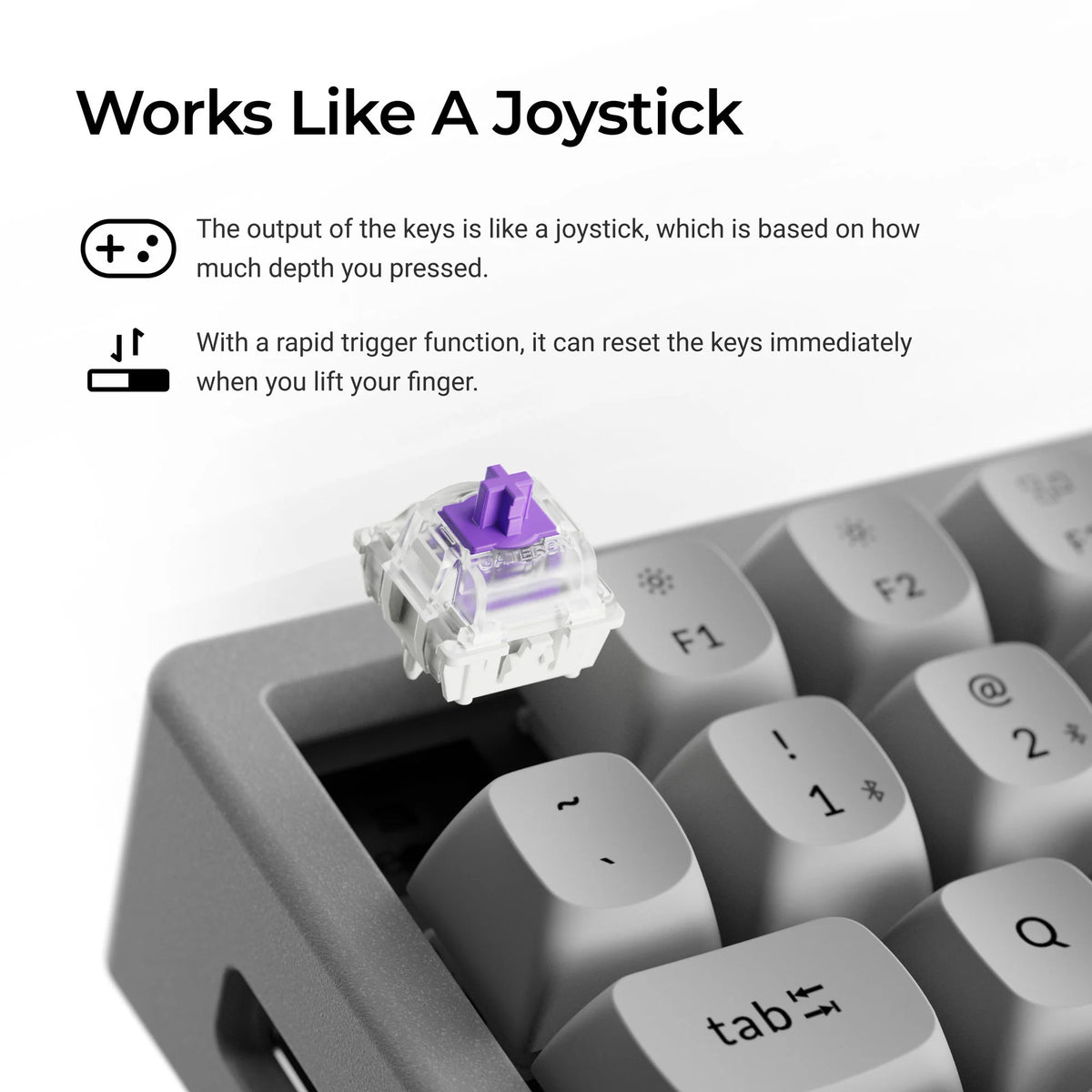 Clavier mécanique RVB Keychron K2 HE-F1C Concrete Edition (noir, disposition américaine (QWERTY), nébuleuse magnétique à double rail Gateron, 75 %, LED RVB, PBT osa double-shot, échange à chaud, 2,4 GHz | Bluetooth 5.2 | USB-C)