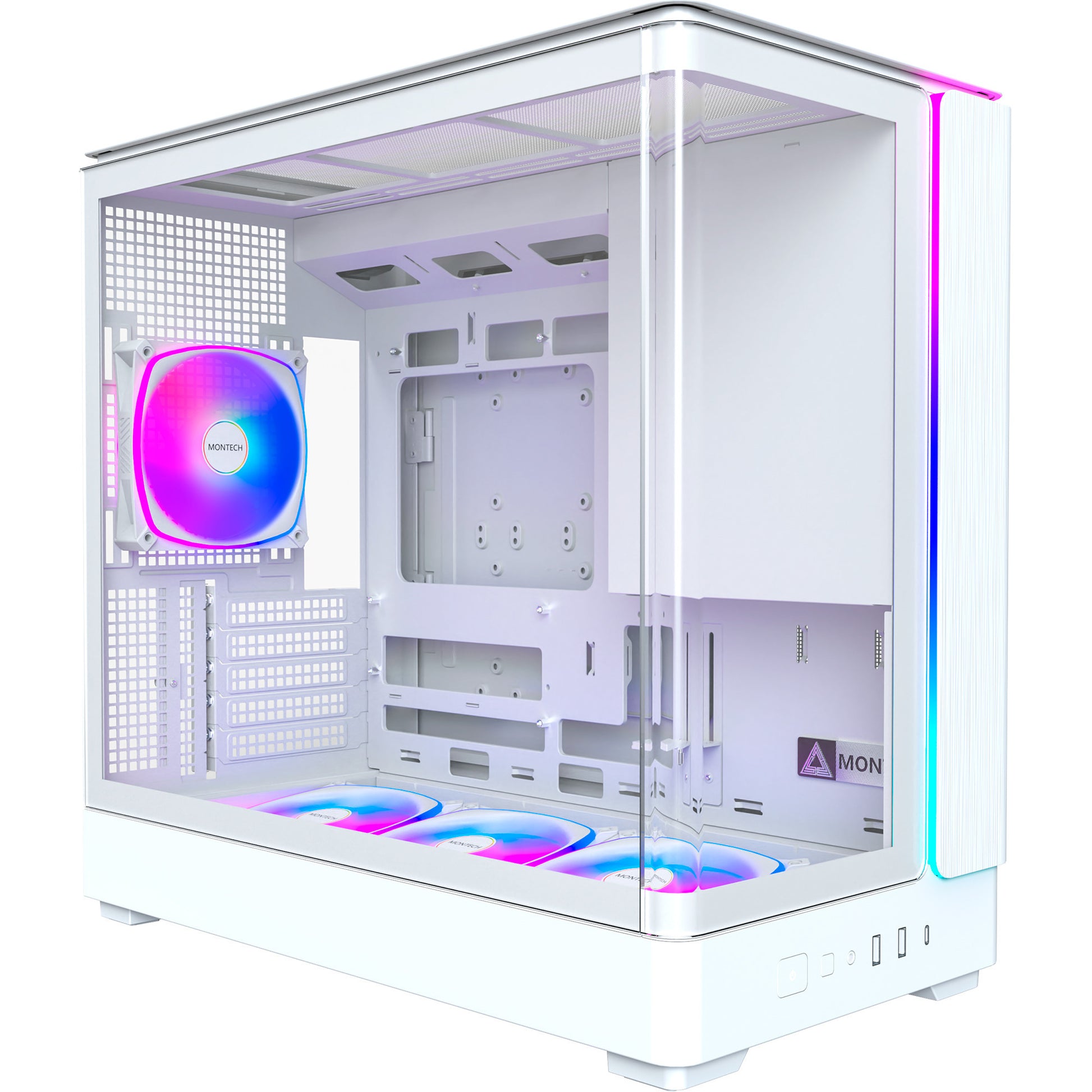 Boîtier tour midi Montech king 15 pro (blanc | 2x USB-A | 1x USB-C | RVB | fenêtre)