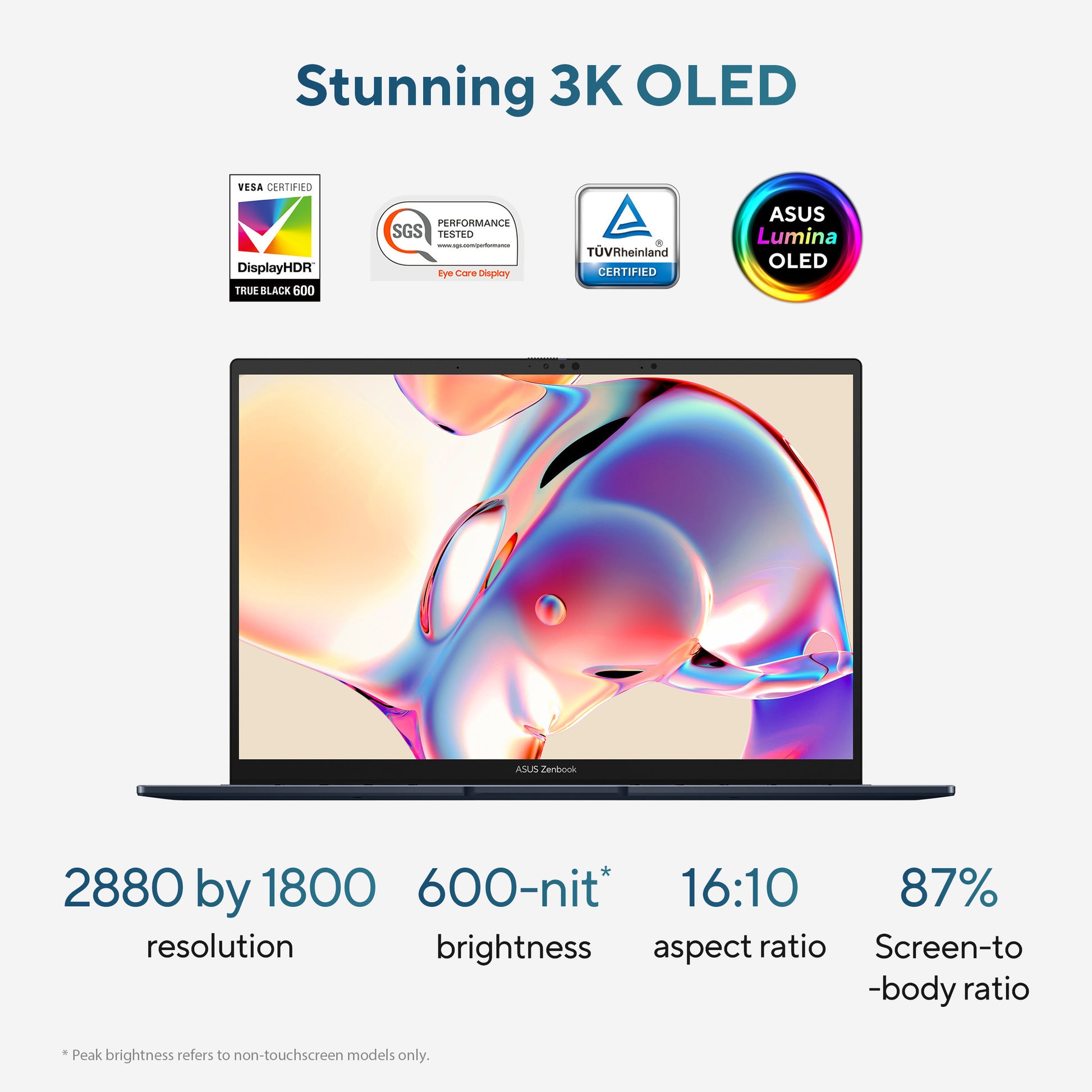 Ordinateur portable Asus ZenBook 14 OLED UX3405ca-QD012W 14 (bleu | Core Ultra 7 255h | Arc 140t | 32 Go | SSD 1 To)