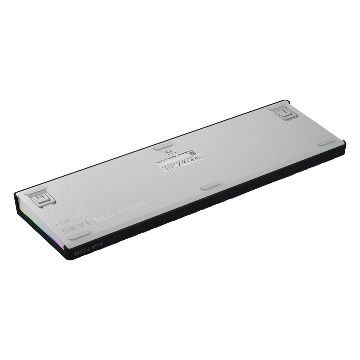 Hator skyfall sans fil, clavier de jeu (noir, disposition américaine, hator aurum citron, RVB, double shot abs, hot-swap, bluetooth usb-c 2,4 GHz)