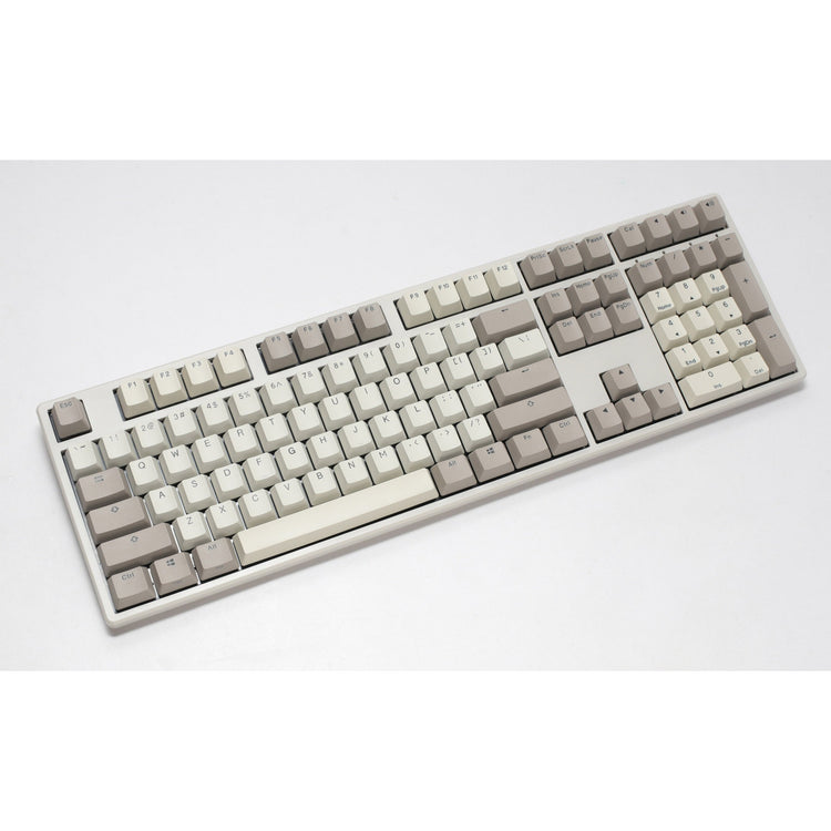 Ducky origin vintage, clavier (gris, disposition américaine, rouge cerise mx, échange à chaud, touches pbt double-shot)