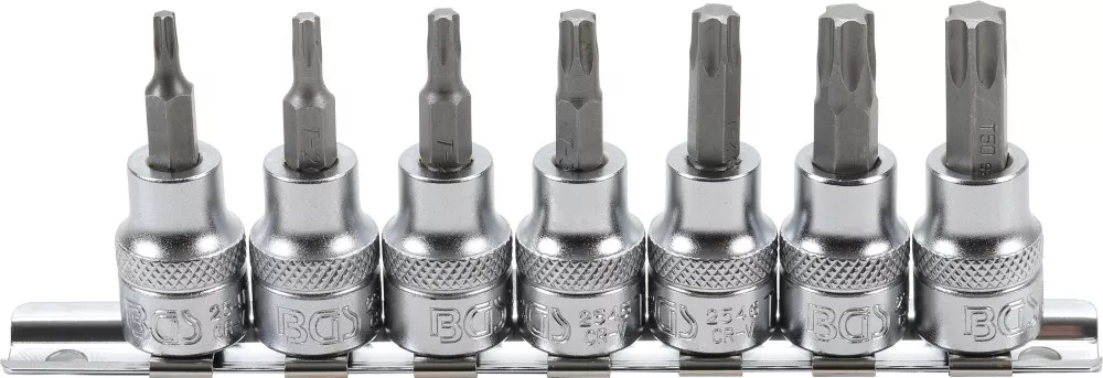 Jeu d'inserts d'embouts techniques Bgs 3 8 torx t15 - t50 7 pcs.