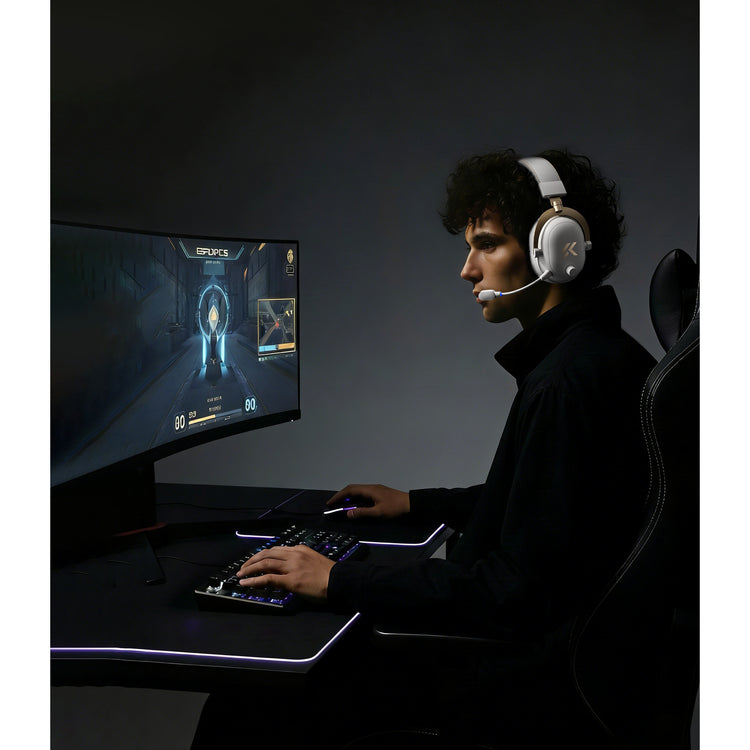 Mchose V9 Turbo+ Casque de jeu supra-auriculaire magnétique sans fil (rouge, Nintendo Switch, Playstation 4, Playstation 5, mobile, PC, Bluetooth USB 2,4 G)