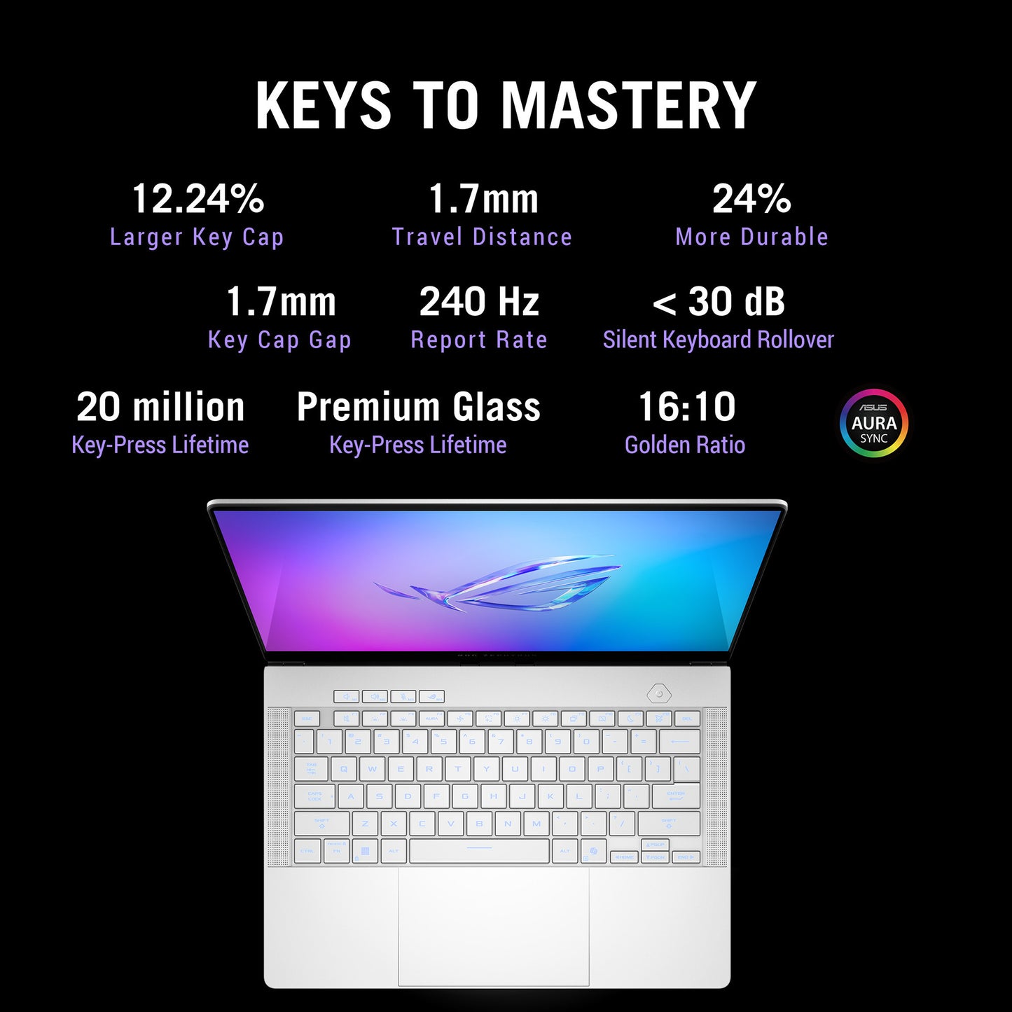 Ordinateur portable de jeu Asus Rog Zephyrus G14 Ga403um-QS024W 14 Copilot+ (Blanc | Ryzen 9 270 | RTX 5060 | 16 Go | SSD 1 To | OLED)