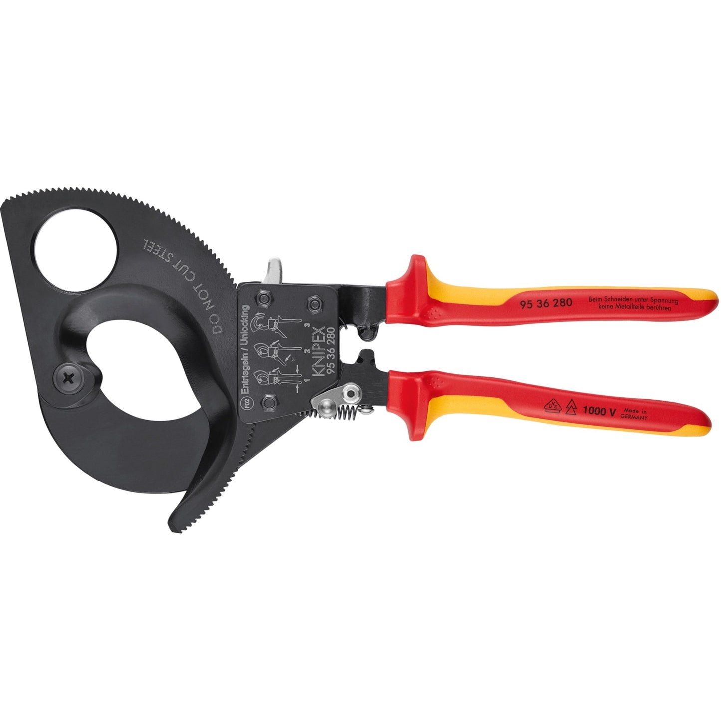 Ciseaux de câble Knipex avec principe à cliquet 9536280