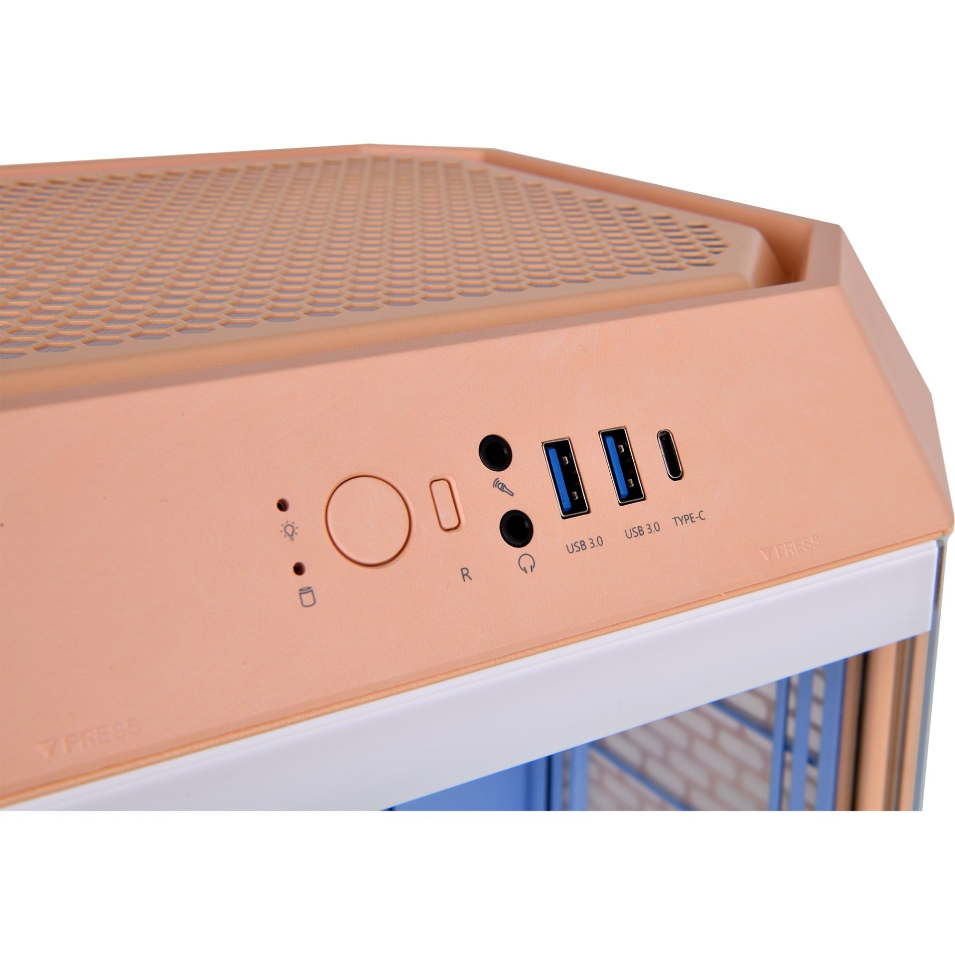Thermaltake the tower 300 - boîtier mini tour pêche fuzz (pêche | 3x USB-A | verre trempé)