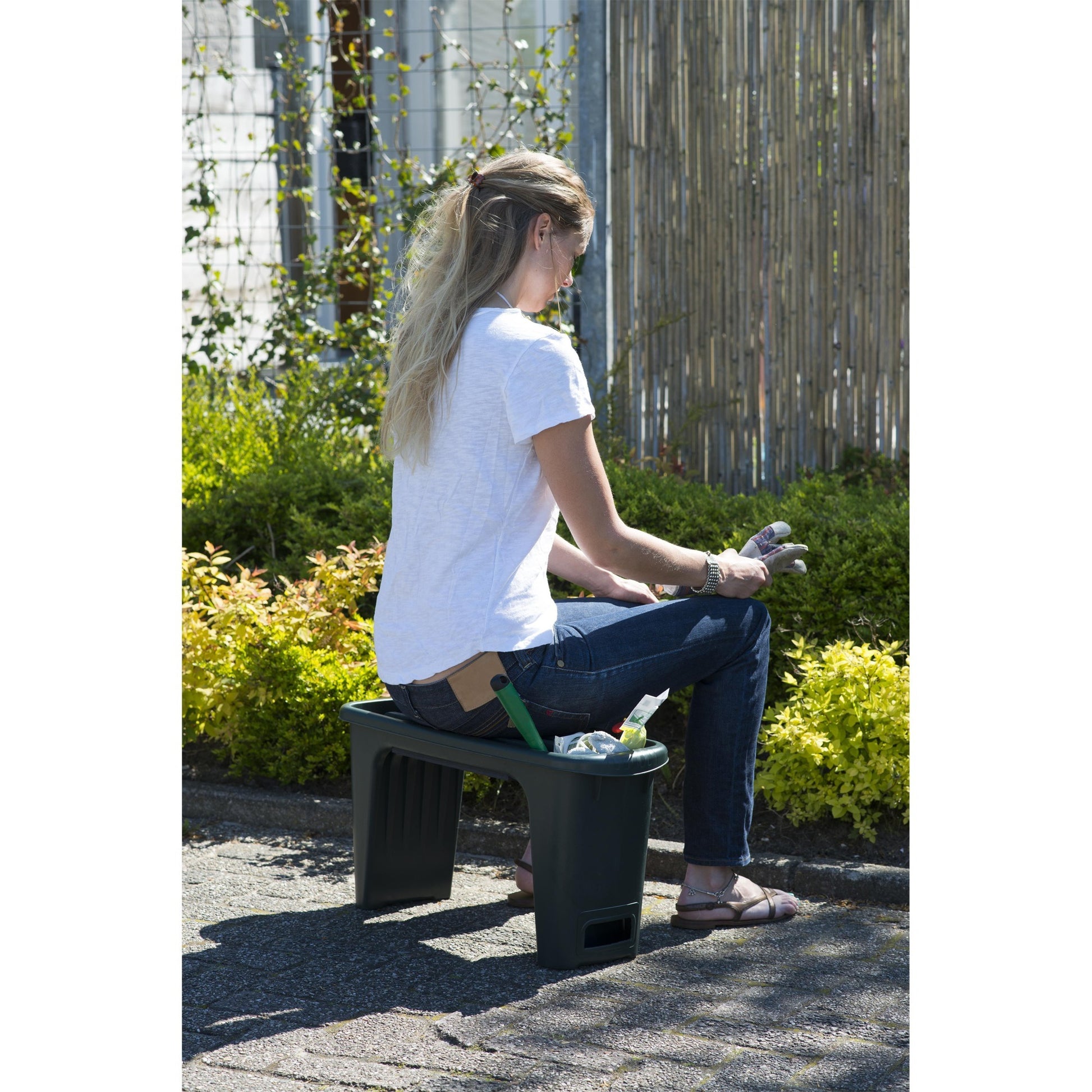 Nature Nature Garden Banc de genou 2-en-15 65.5x25x34 cm vert