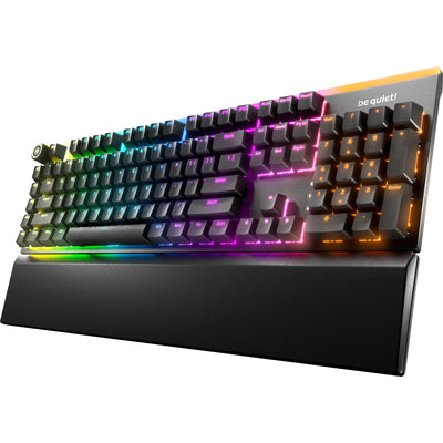 Soyez silencieux! Clavier de jeu mécanique RVB tactile silencieux à montage léger (noir, disposition américaine (qwerty), tactile silencieux, 100 %, argb, touches pbt à double prise)