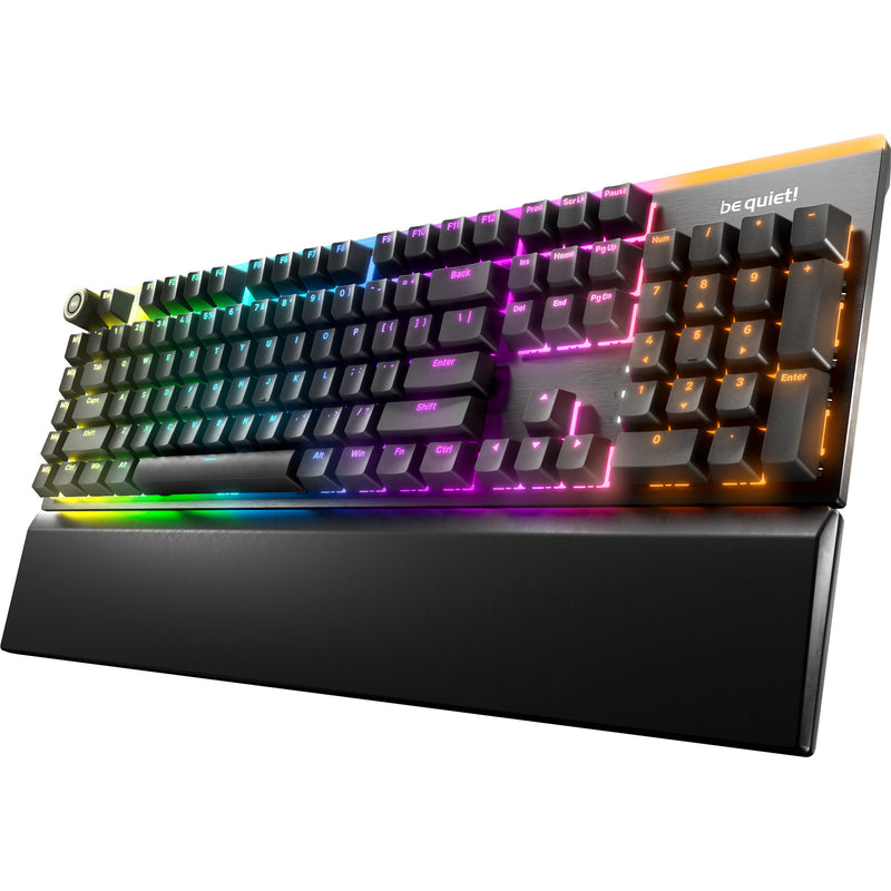 Soyez silencieux! Clavier de jeu mécanique RVB tactile silencieux à montage léger (noir, disposition américaine (qwerty), tactile silencieux, 100 %, argb, touches pbt à double prise)