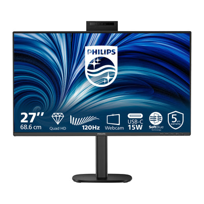 Moniteur Philips 27b2n3500jh 00 27 (noir, HDMI, port d'affichage, USB-C, webcam, 120 Hz)