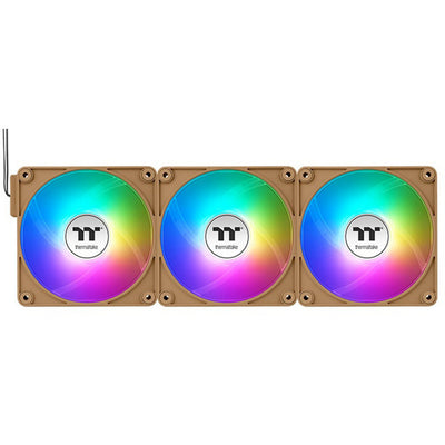 Thermaltake ct120 ex reverse argb sync ventilateur de refroidissement PC sable de gravier (pack de 3 ventilateurs) ventilateurs de boîtier (marron clair, 3 pièces, 120 x 120 x 25 mm, pwm)