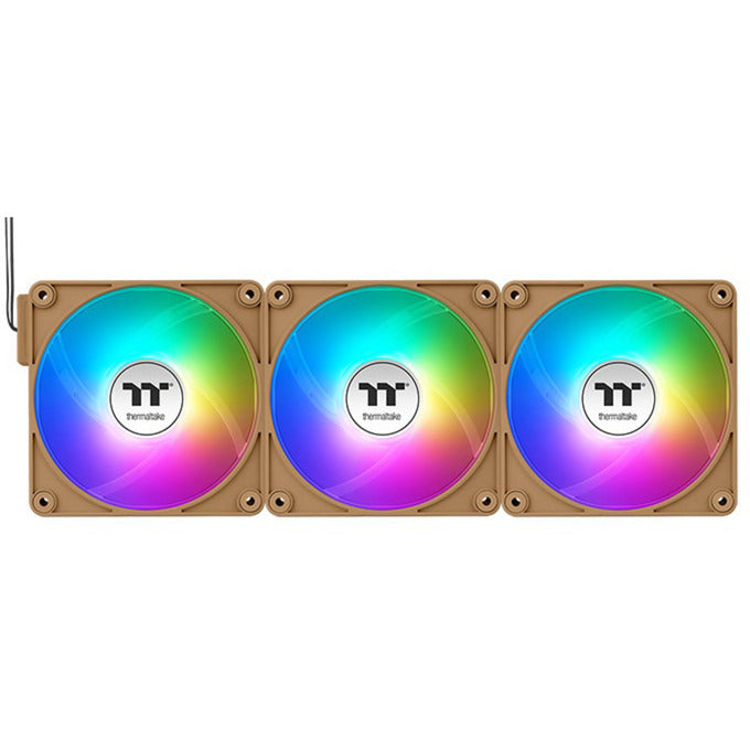 Thermaltake ct120 ex reverse argb sync ventilateur de refroidissement PC sable de gravier (pack de 3 ventilateurs) ventilateurs de boîtier (marron clair, 3 pièces, 120 x 120 x 25 mm, pwm)