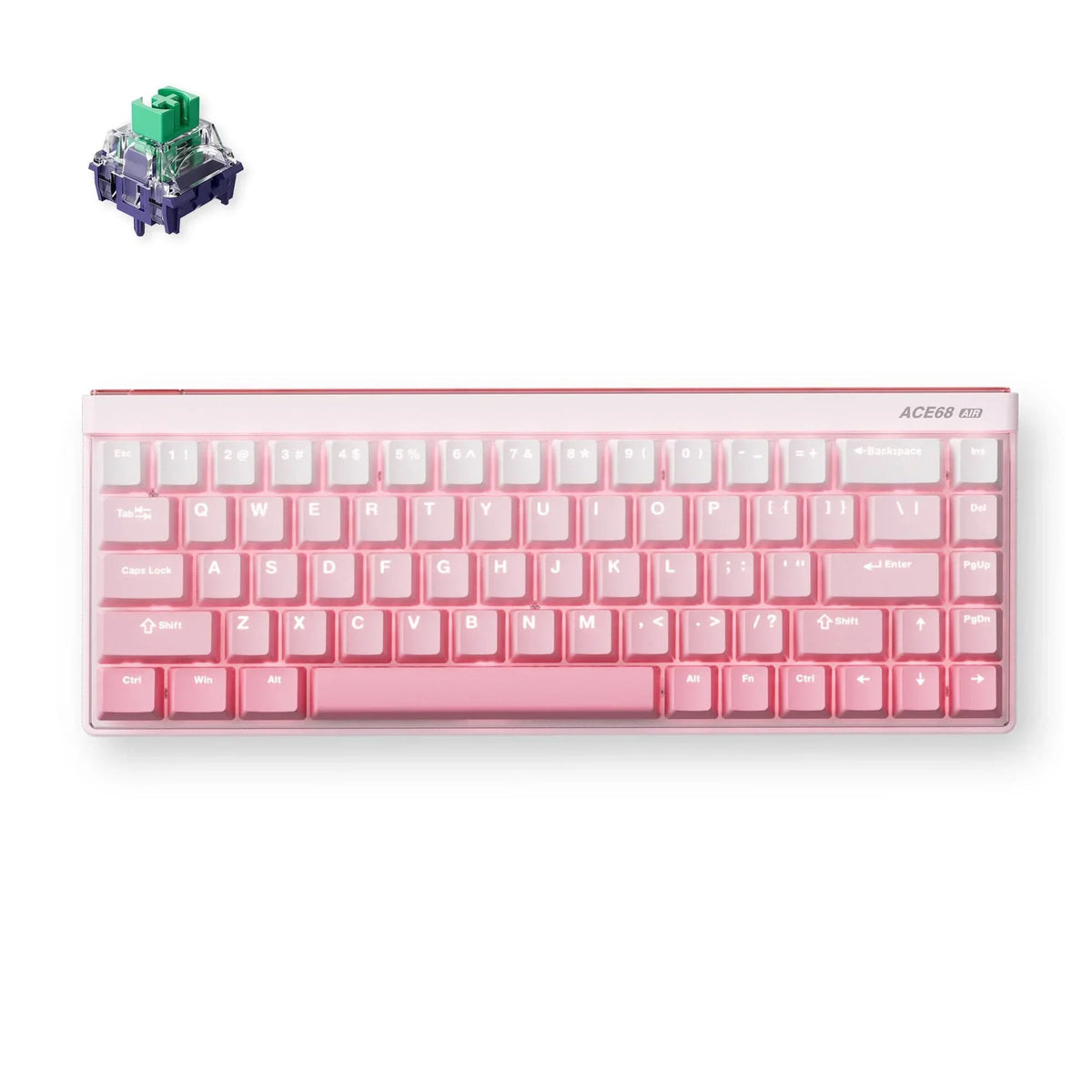 Clavier de jeu à commutateur magnétique à effet Hall Mchose Ace 68 (blanc, disposition américaine (qwerty), dieu magnétique Kailh, 65 %, RVB, échange à chaud, touches PBT, USB-C, capteur à effet Hall)