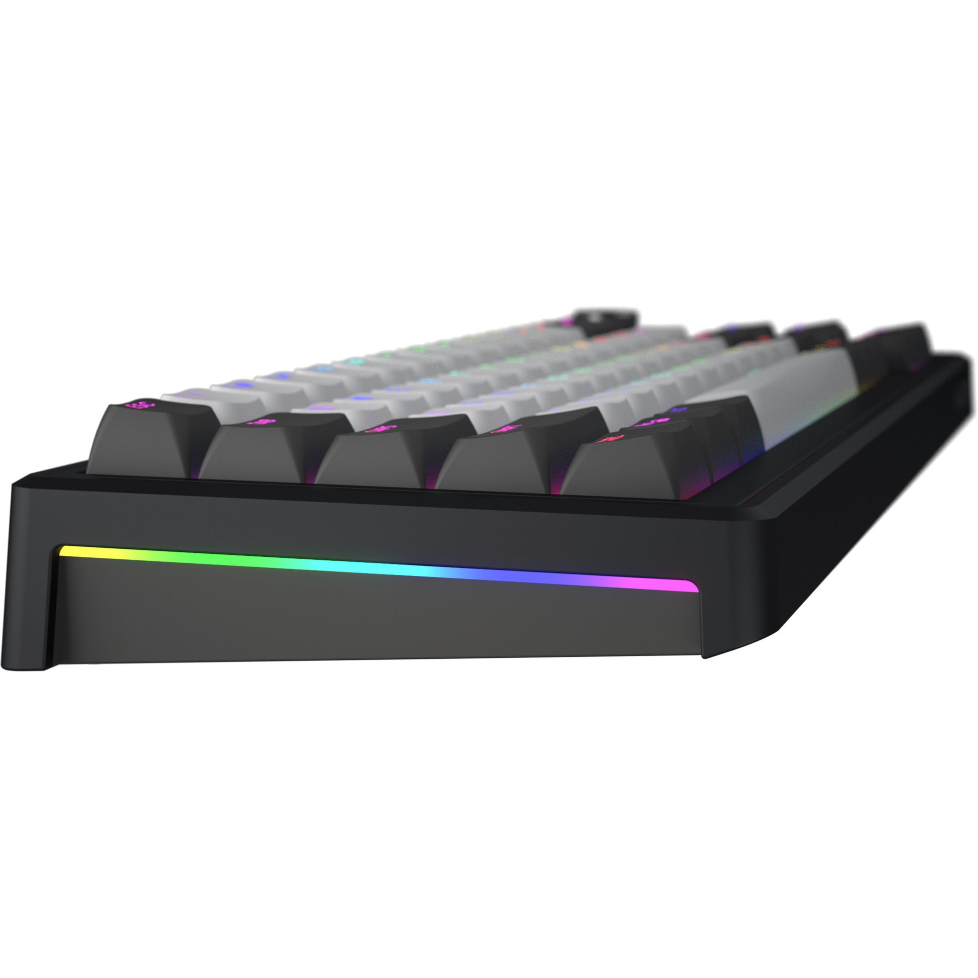 Hator skyfall pro sans fil, clavier de jeu (noir, disposition américaine, hator aurum vanille silencieux, 65%, RVB, pbt double-shot, échange à chaud, bluetooth usb-c 2,4 GHz)