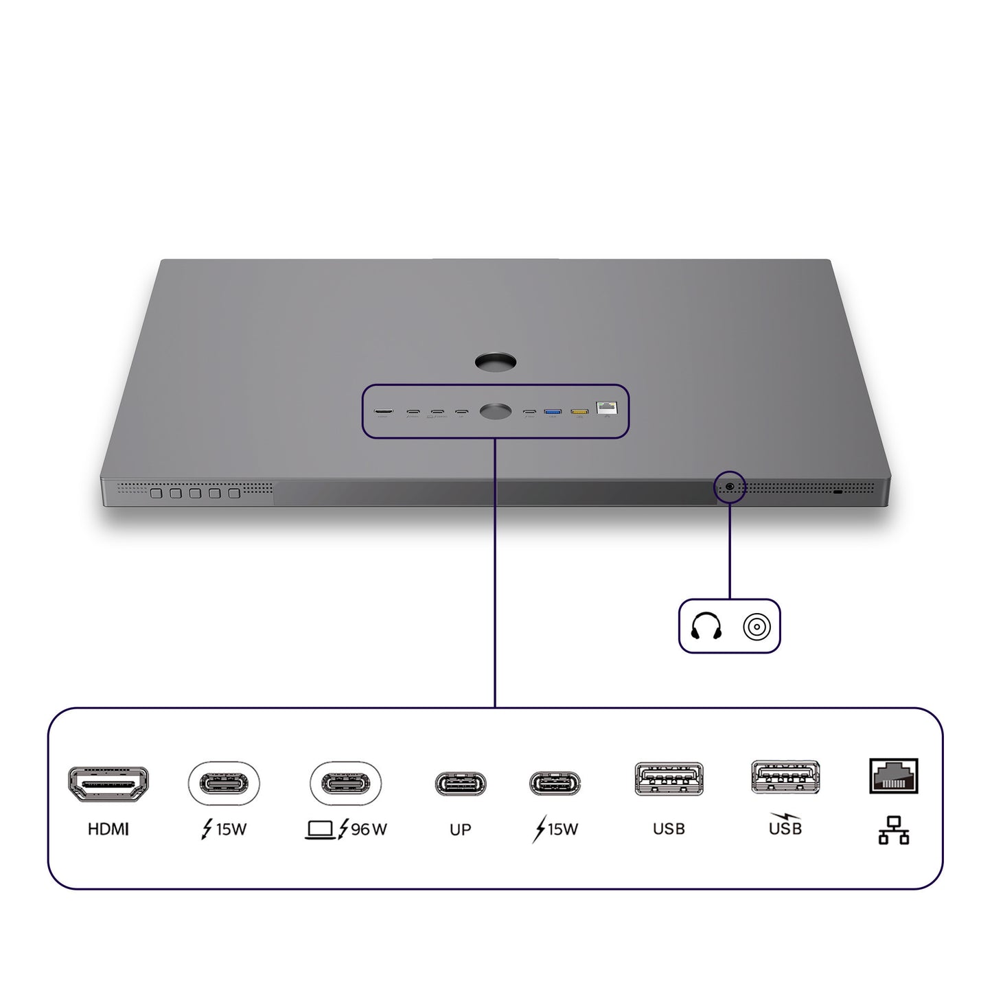 Moniteur Philips Brilliance 27e3u7903 27 5k uhd (gris, HDMI, Thunderbolt 4, USB, LAN, webcam)