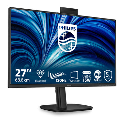 Moniteur Philips 27b2n3500jh 00 27 (noir, HDMI, port d'affichage, USB-C, webcam, 120 Hz)