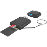 Icy box ib-cr204-cu3 lecteur de carte 2-en-1 (noir) - afbeelding 1