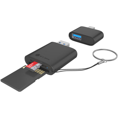 Icy box ib-cr204-cu3 lecteur de carte 2-en-1 (noir)