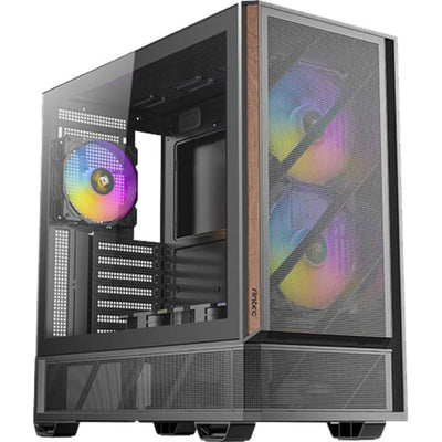 Boîtier tour midi Antec p30 argb (couleur bois noir | 2x USB-A | 1x USB-C | verre trempé)