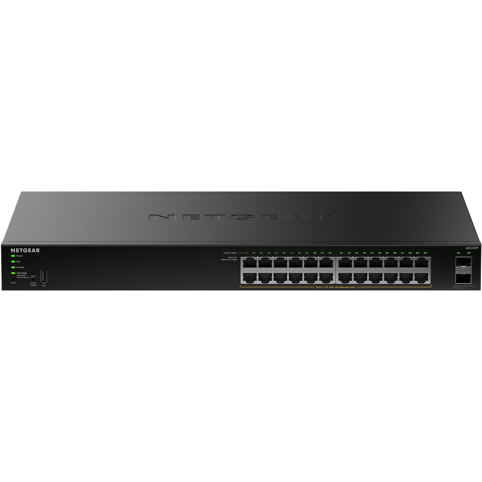 Switch Netgear gs324tpv2 (noir, budget poe 190w)