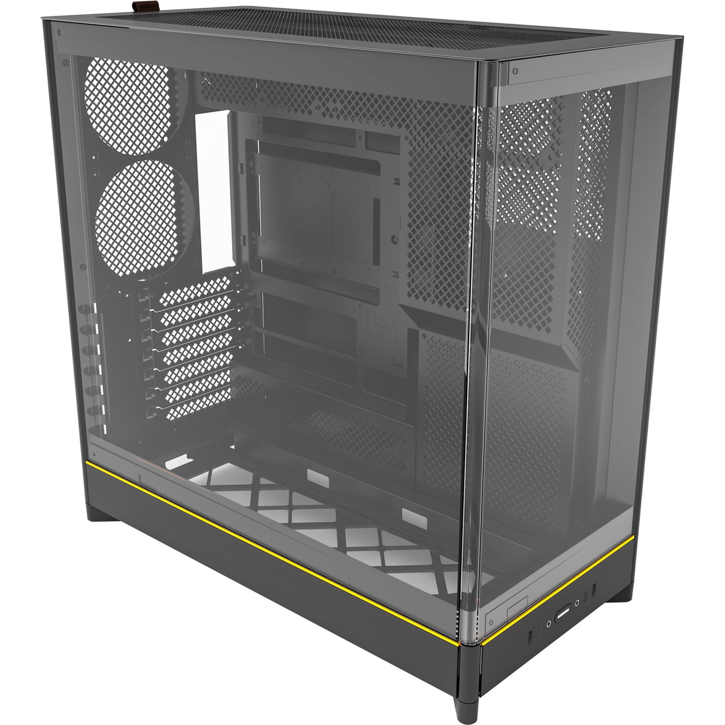 Boîtier tour midi Montech HS02 (noir | 2x USB-A | 1x USB-C | RGB | verre trempé)